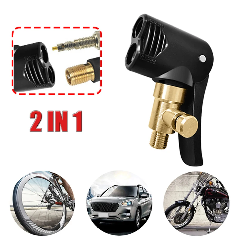 Auto Tire Valve Pump Nozzle Clamp Deflated Car Motorcycle Bike Air Chuck Inflator Inflatable Adapter Thread Connector | Автомобили и