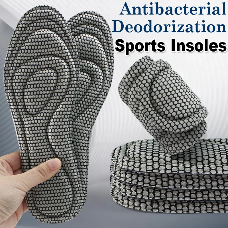

5D Memory Foam Orthopedic Insoles for Shoes Men Women Nano Antibacterial Deodorization Insole Sweat Absorption Running Cushion