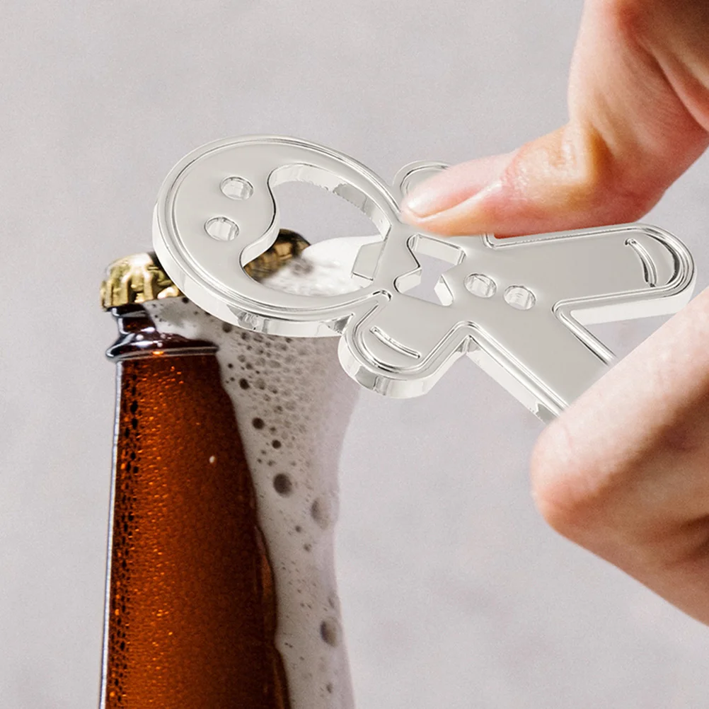 

Zinc Alloy Beer Opener Gingerbread Man Shaped Beer Bottle Opener Jar Opener Cartoon Doll Bottle Opener Keychain
