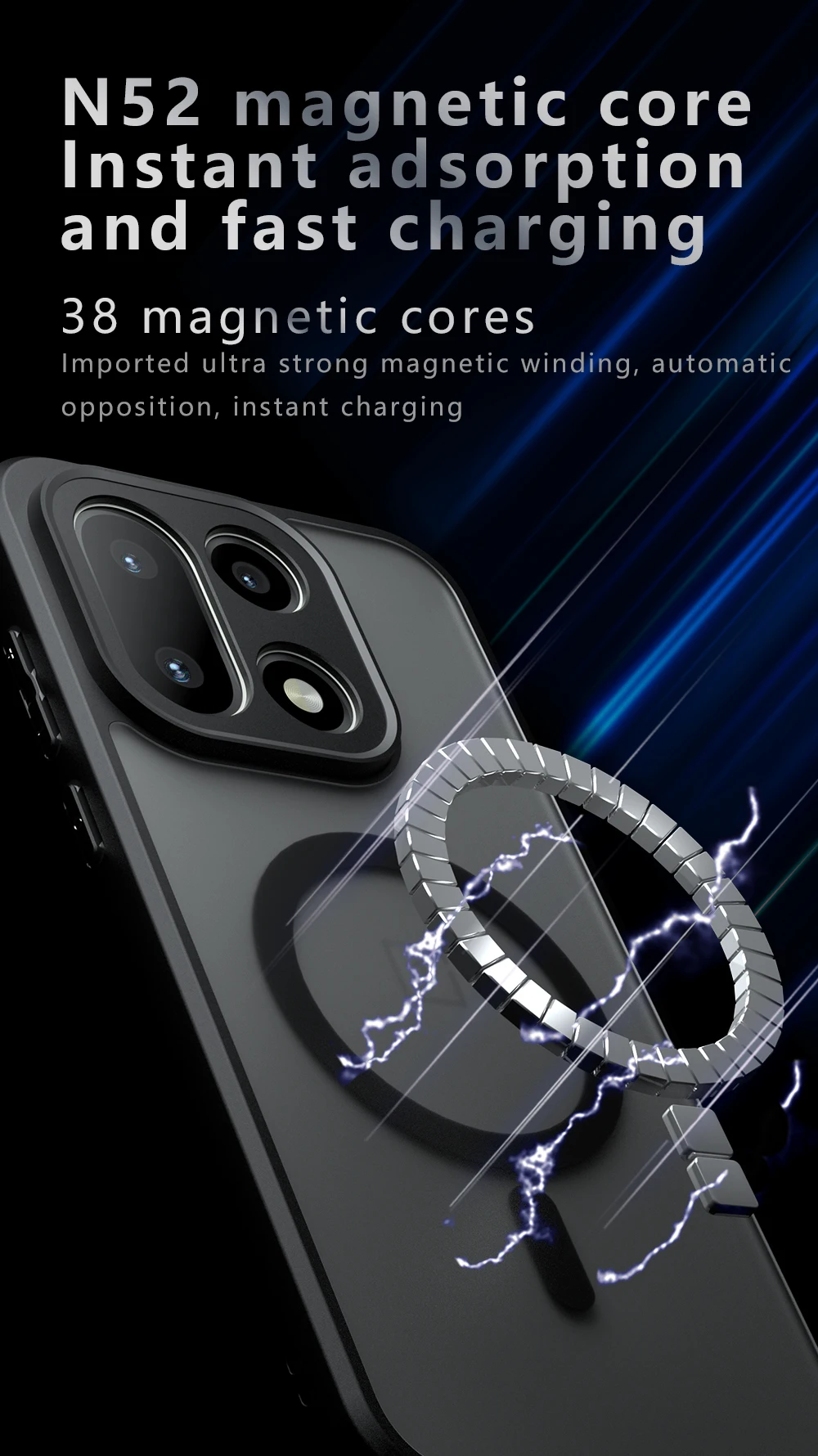 Matte Rückseite für Magsafe, magnetische kabellose Ladehülle für OnePlus 15 13 12 T R NORD 5 4 1+ 15 5G, weiche, stoßfeste Silikonhülle – Detail 2