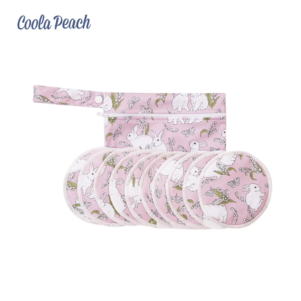 

Coola Peach #Boutique Life# 10pcs Pack Recycled Fabric Mother Nursing Pads Reusable Washable Breathable Anti Overflow Breast Pad