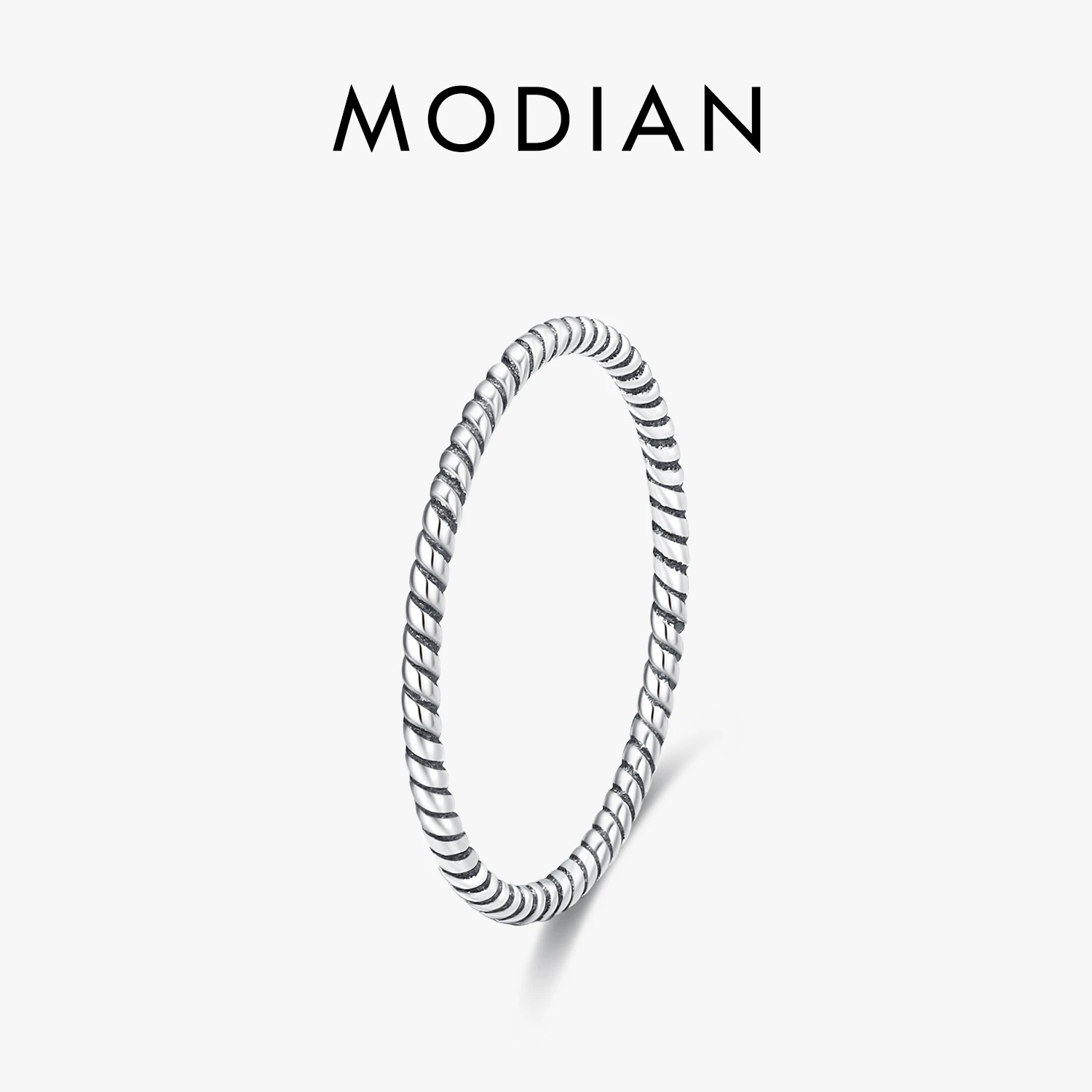 Modian 925 Sterling Silber verdreht einfache Vintage Ring trend ige Retro-Weihnachts feier stapelbare Ringe für Frauen feinen Schmuck Geschenke