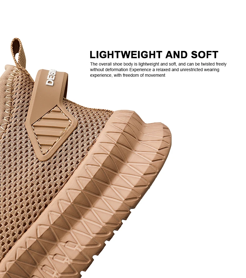 Brown men’s non-slip casual sneakers, breathable lace-up running shoes for outdoor jogging, hiking, and training.02