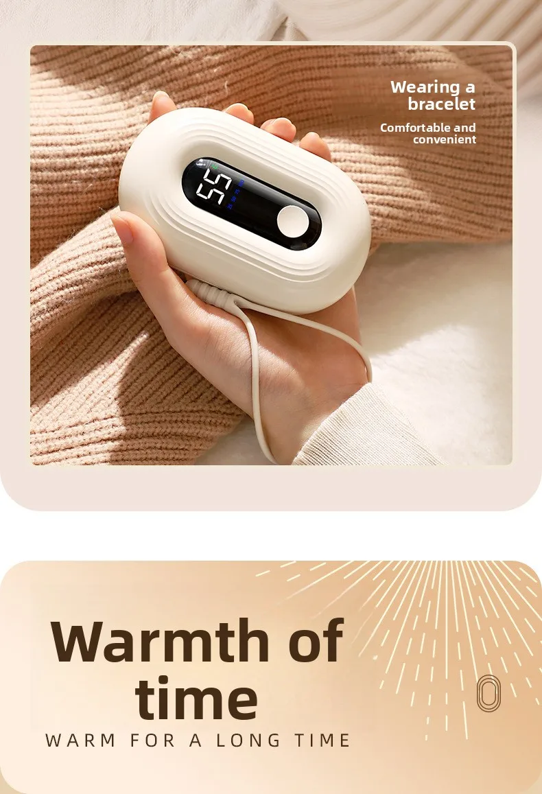 Mini Hand Warmer With Digital Display USB Charging Self-Heating Hand Warmer Gift Box Portable Warmth For Hands
