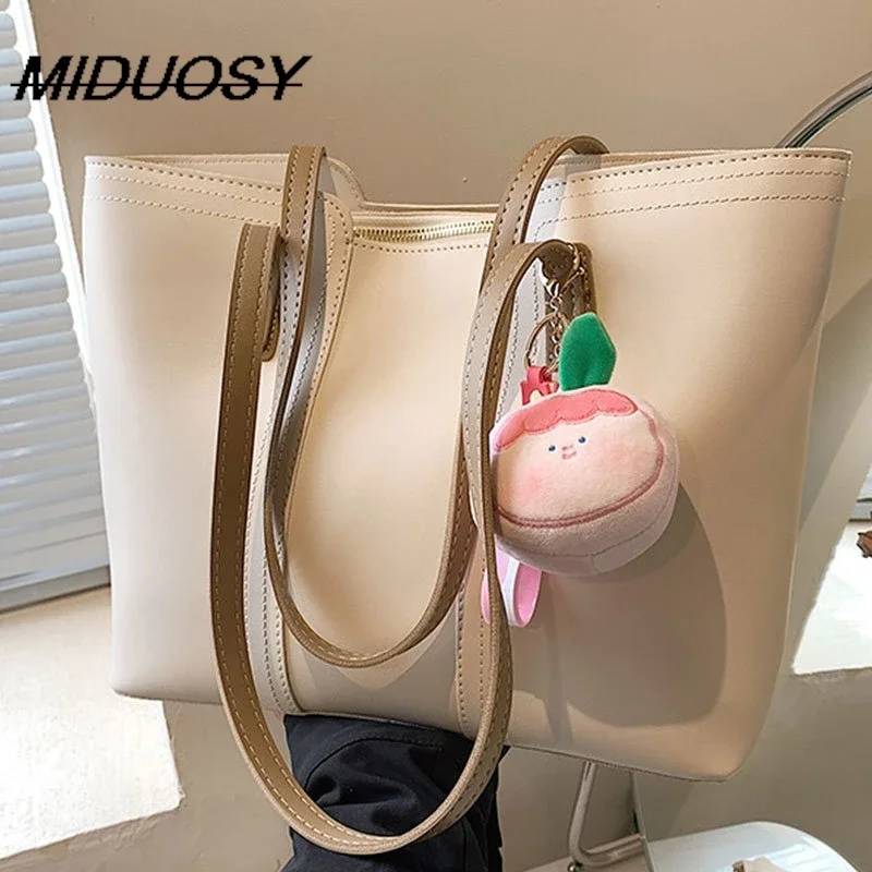 

Simple Fashion Large Capacity Bag for Women 2023 New High-Grade Western Style Hand-Carrying Commuter Work Textured One-Shoulder