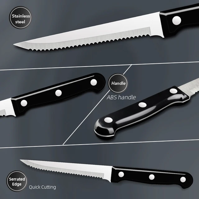 Um toque de elegância em todos os jantares: Explore o conjunto de facas para bife de aço inoxidável 3 Conjunto de Facas para Bife em Aço Inoxidável Premium para Refeições Refinadas