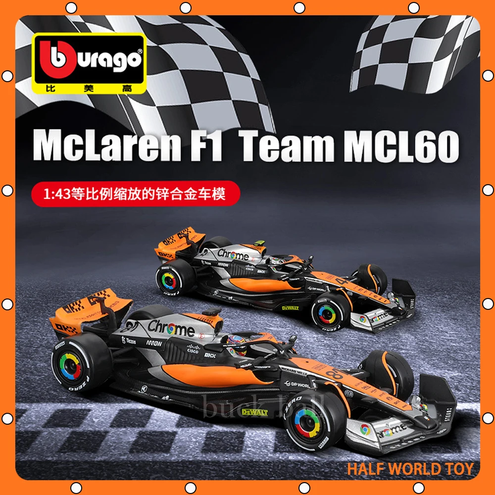 

2023 Bburago 1:43 Mclaren F1 Mcl60 автомобиль #4 #81 модель под давлением формула гоночный жесткий выпуск из сплава роскошный автомобиль подарки игрушки