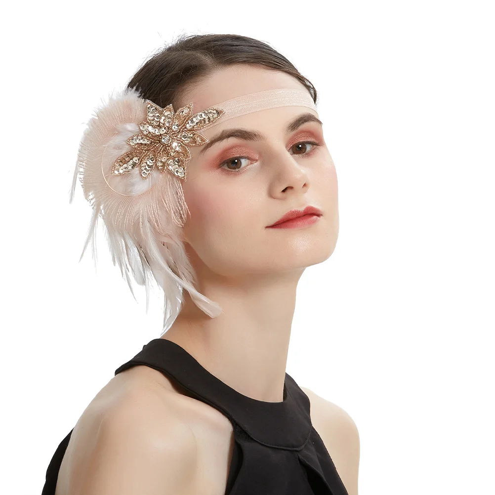 Roaring 20s Accessories for Women Wedding Feather Headband 1920 Headpieces Charm 1920s Miss 6