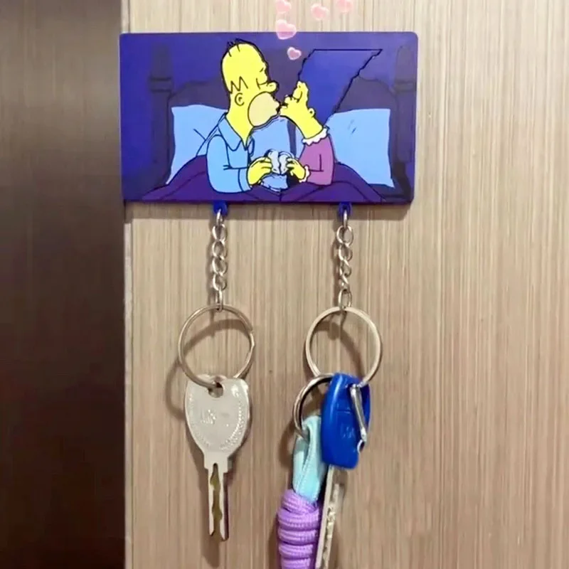Sleek Wall-Mounted Key Holder & Decorative Keychain Hanger with Fun Pendant Design