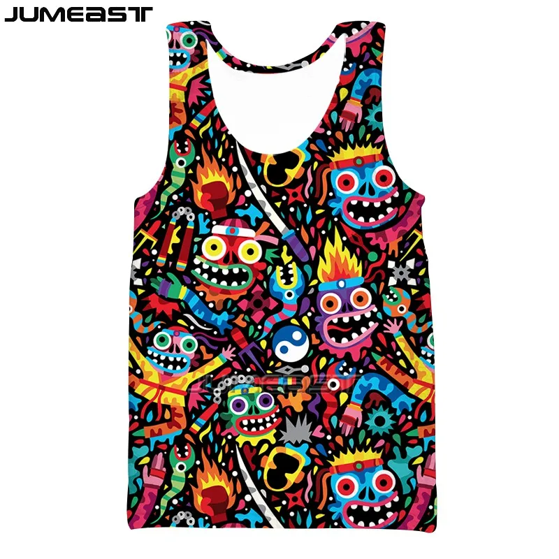 

Jumeast Men's Clothing 3D Oversized Vest Cartoon Gothic Y2k Creative Short Sleeve Sport Pullover Summer Women's Tank Tops Tees