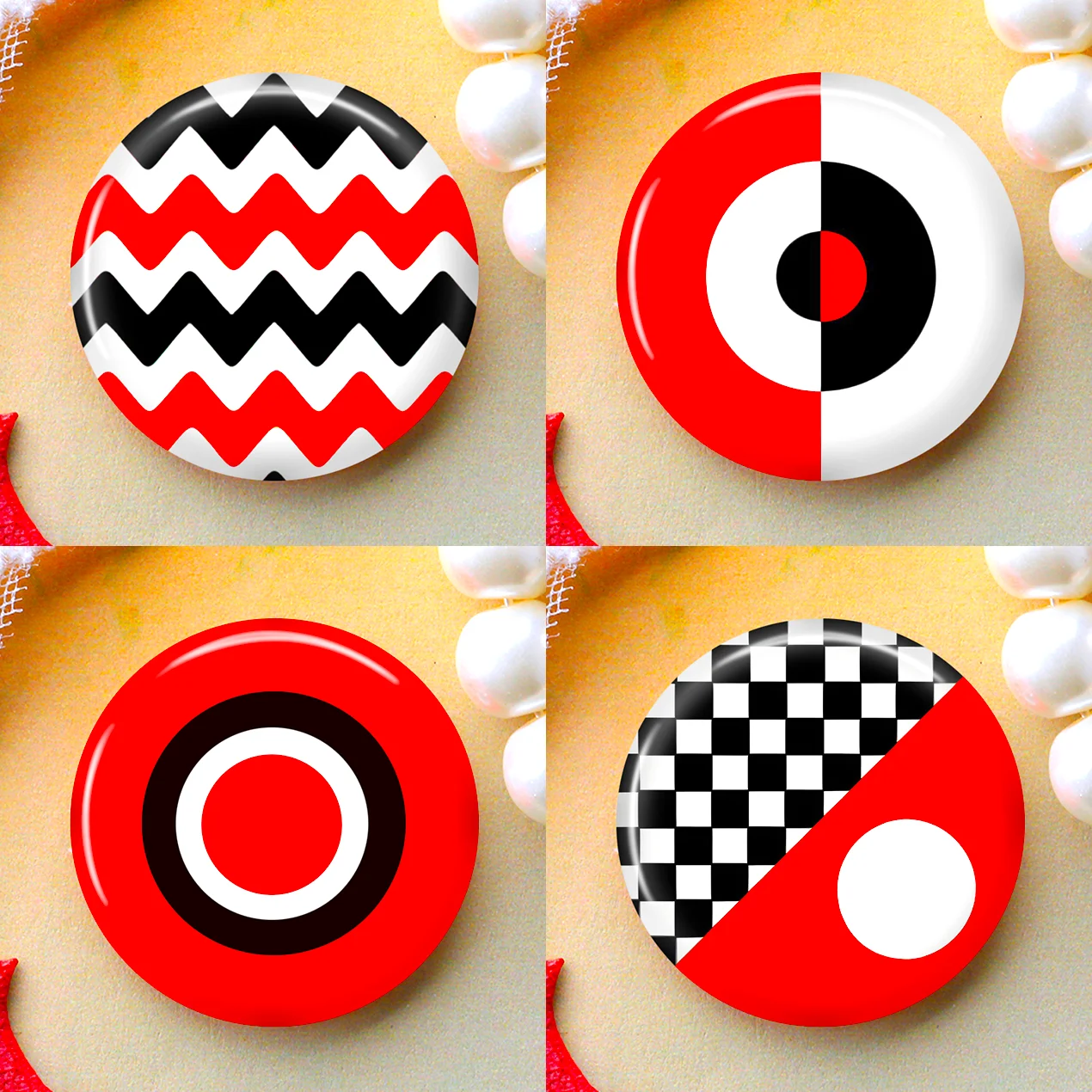 DIY Round Glass Cabochon Set for Handmade Photo Crafts