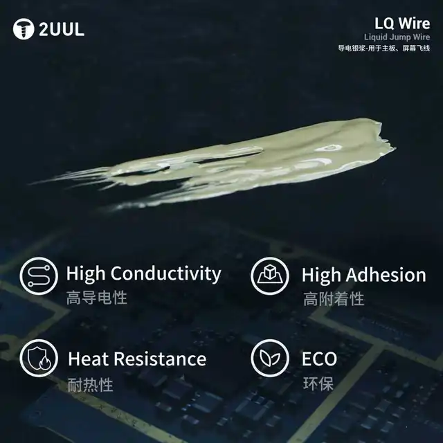 2UUL SC95 LQ Wire Conductive Silver Paste High Performance for Mobile Phone Motherboard PCB and Screen Flex Cable Repair Tools 4