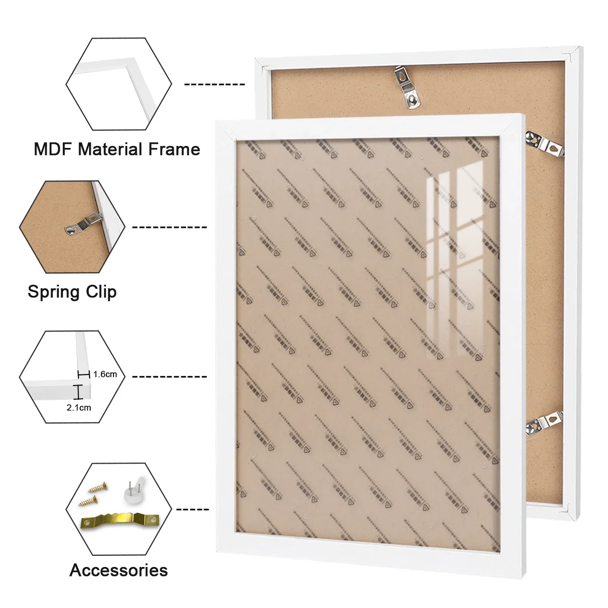 黒と白の木製フォトフレーム、壁掛けポスターのポートレートフレーム、休日の祝賀記念ギフトに使用できます。