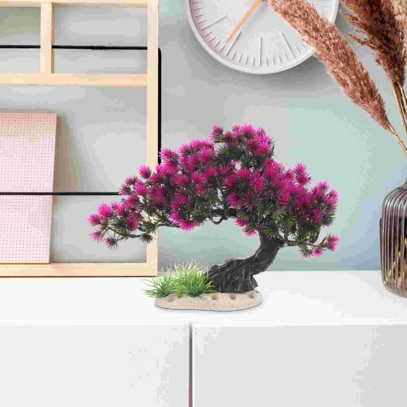 

Aquarium Plants Artificial Plastic Decoration Cherry Blossom Tree Goldfish Betta Fish Tank Decorations Hides Landscaping