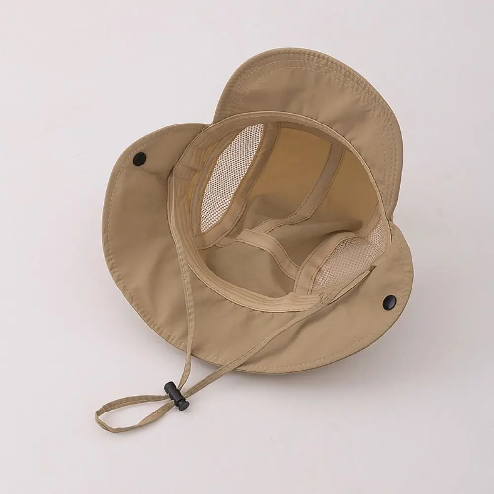 New Cartoon Bear Ear Summer Hat Embroidery Neck Protection Fisherman Hat Breathable Quick Dry Sun Cap Boys Girls