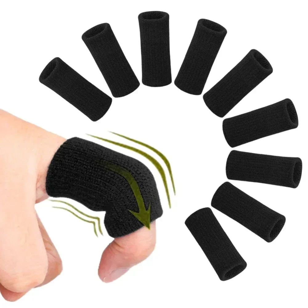 Support Finger Stretchable Soft Sports Finger Sleeves Arthritis Guard Outdoor Basketball Volleyball Protection 10pcs