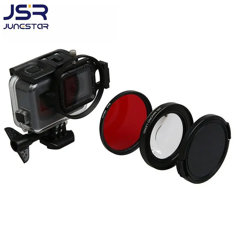 

Для Gopro 7 close up Filter + 16 Macro красный Подводные фильтры для дайвинга для Go Pro 5 6 7 Black Оригинальные Водонепроницаемые аксессуары для телефона
