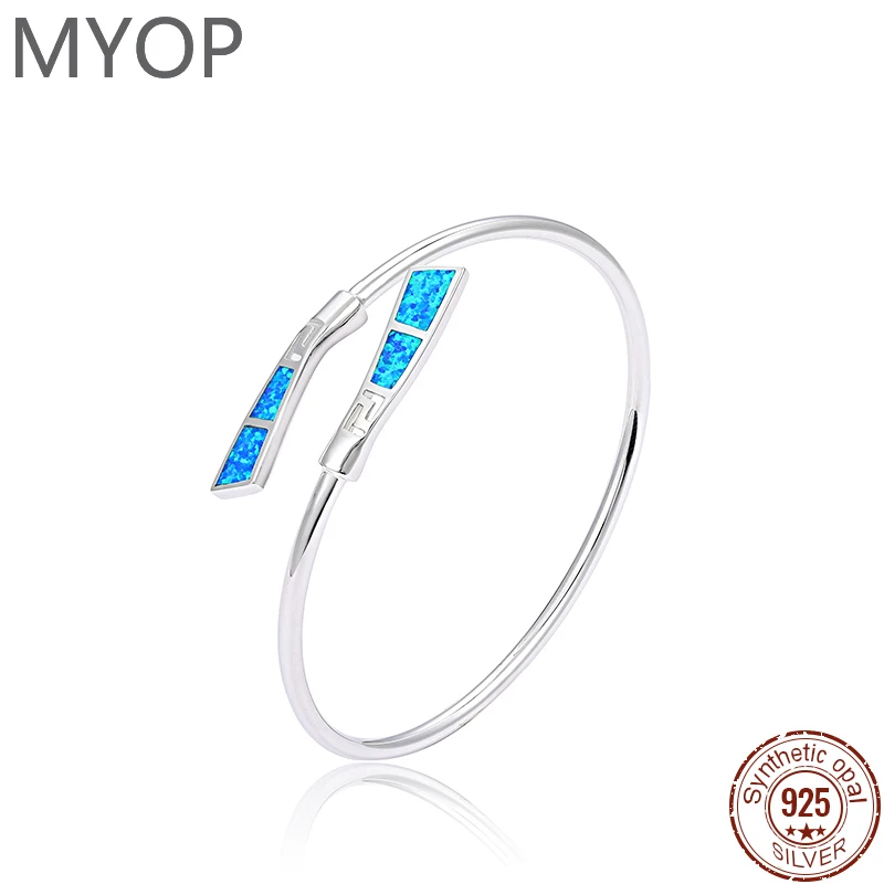 MYOP 925 실버 선물 합성 오팔 에스닉 윈드 팔찌, 예술적 분위기, 따뜻하고 심플한 디자인 센스, 신제품