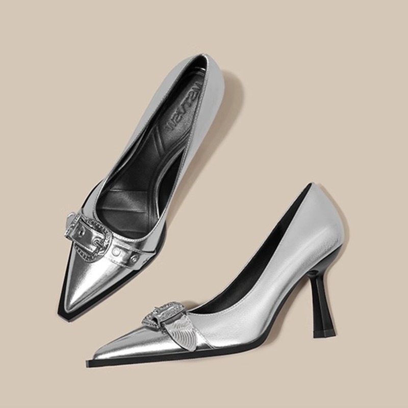 Pointed Toe Sexy Mid Heels Party Shoes Women Sandals Designer Summer Brand Pumps Slingback Casual Shoes Dress Slippers 2025 New