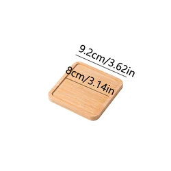 Bamboo Multi-Shape Wooden Holder and Tray for Home Decor & Photography Props (Square 2)