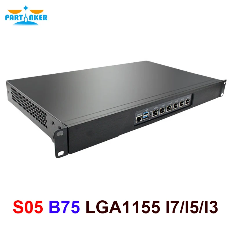 1U Rackmount Network Firewall Appliance B75 Lga1155 Intel I7 3770 I5 3470 I3 3220 Con 6 Intel Nics Soft Router Pfsense Opnsense