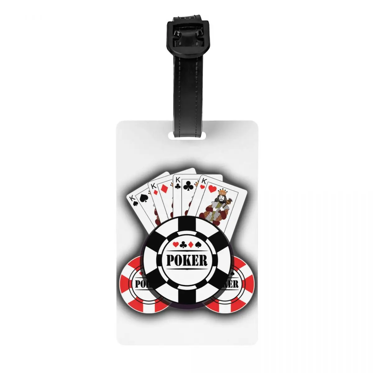 

Custom Poker King Luggage Tag With Name Card Privacy Cover ID Label for Travel Bag Suitcase