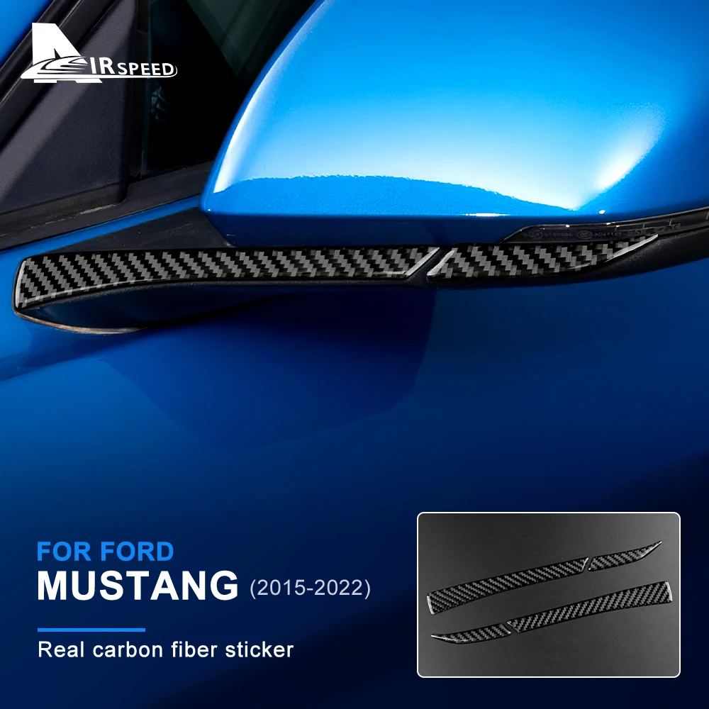 Carbon Fiber Rear view Mirror Trim Strips For Ford Mustang 2015-2018