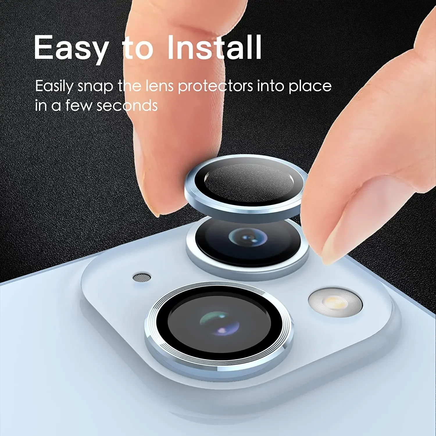 Blue Camera Lens Protector - Premium Tempered Glass Cover Accessories, 2-3 Piece Set