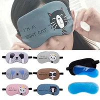 Cute Cat Cartoon Soft Eye Sleep Aid Mask with Comfortable Ice Compress Gel Travel Rest Eye Shade Cover Blindfold #280205 1
