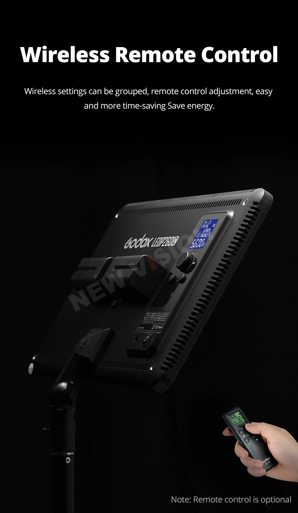 LEDP260C 3300~5500K LED Bi-Color & Dimmable Studio Video Light Lamp Panel for Ca