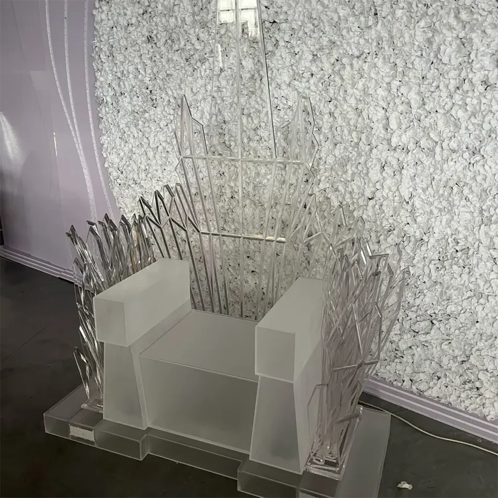 King And Queen Wedding High Back Clear Acrylic Throne Royal Chair