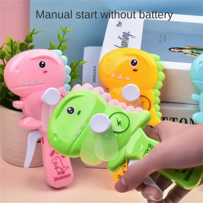 Cartoon Fan Hand Pressure Fan Children's Toy Cute Dinosaur Mini Student Portable Handheld Manual Summer Classroom Small Fans