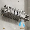 Bathroom Square Basket Suction Wall Space Aluminum Shower Room Rectangular Perforation-free Bathroom Corner Shelf 2