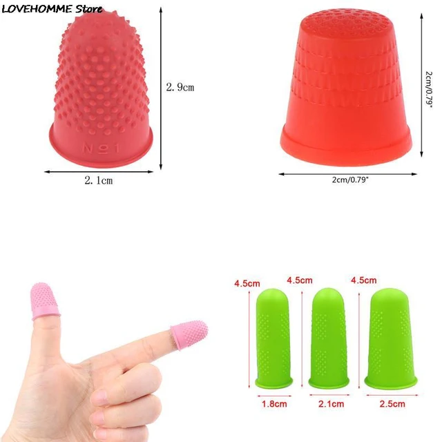 5Pcs Rubber Finger Tips Silicone Finger Cover Pads for Quilting Embroidery  Knitting Finger Protectors Sewing Thimble Supplies
