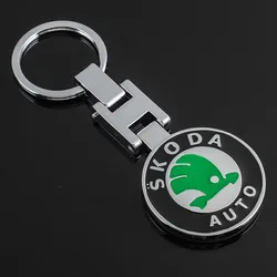 Premium 3D Metal Car Emblem Keychain with Stylish Design (1pc - For Skoda)