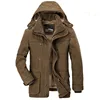 Men's Winter Jacket Parka Plus Velvet Thick Multi Pocket Jackets Solid Parkas Male Plus Size Windproof Fleece Warm Thick Coats 4