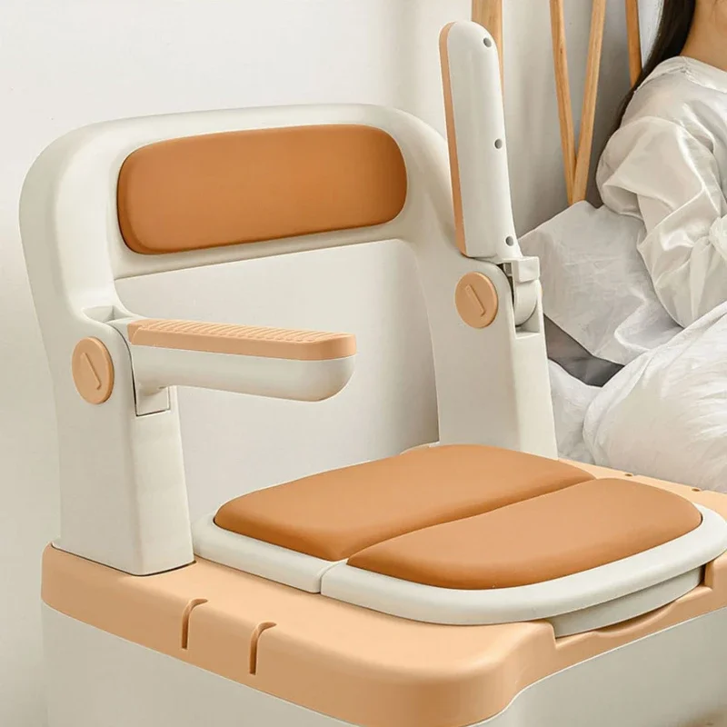 Reinforced Toilet Seat, Indoor Odor-Resistant Stool, Disabled Portable Chair, Elderly Backrest and Armrests, Comfort Seat 5