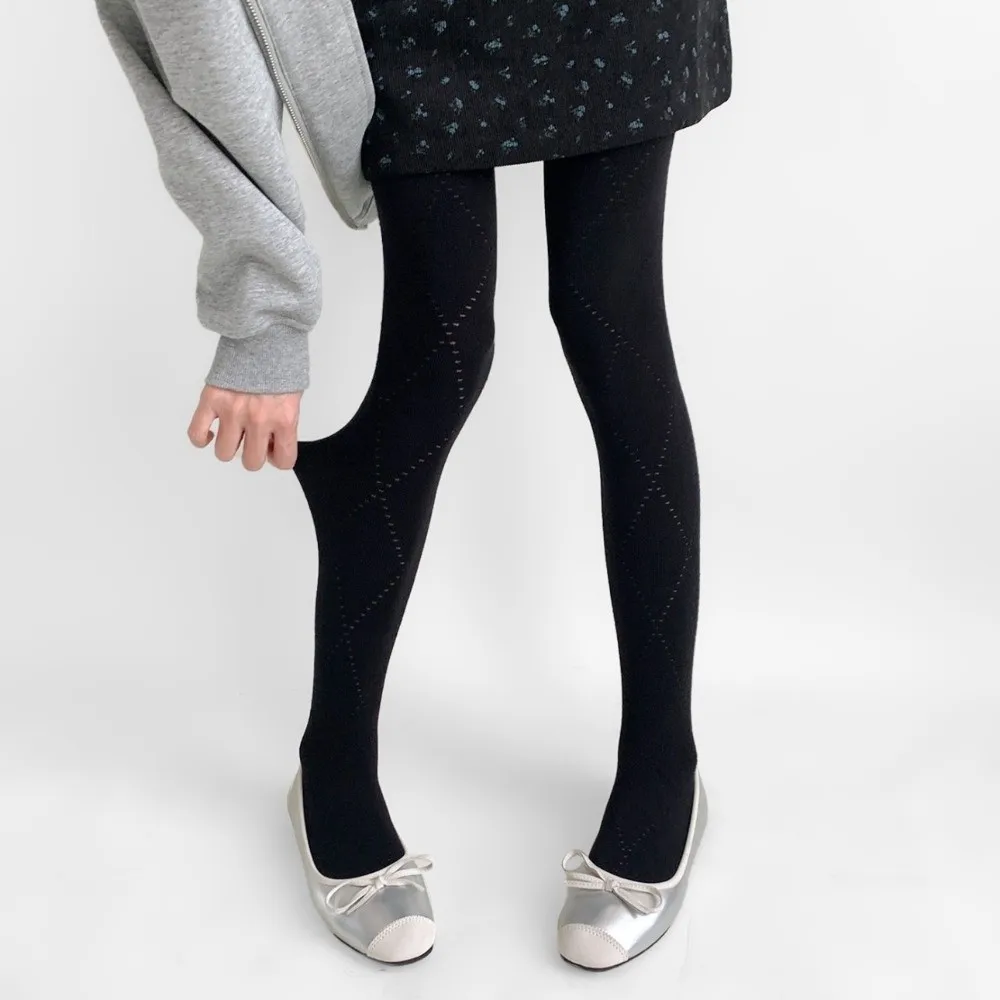 Fashionable Jacquard Knitted Stockings High-elastic Skinny Fit Argyle Tights Soft Breathable Thermal Leggings Autumn Winter