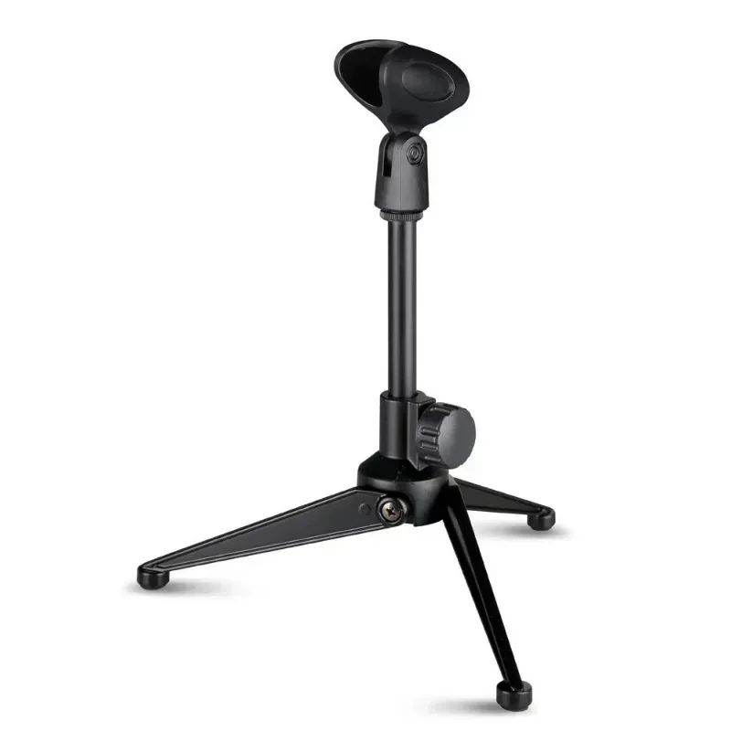Microphone Stand Desktop Tripod Mini Portable Table Stand Adjustable Mic Mic Clip Holder Bracket microphone stand microphone clip holder