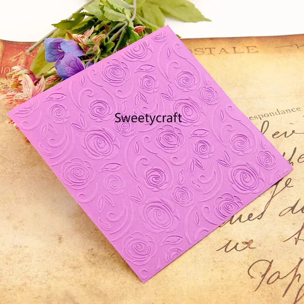

Embossing Folder New Rose Flower Scrapbooking Plastic Embosser Folders DIY Card Making Supplies Album Wedding Paper Crafts Decor
