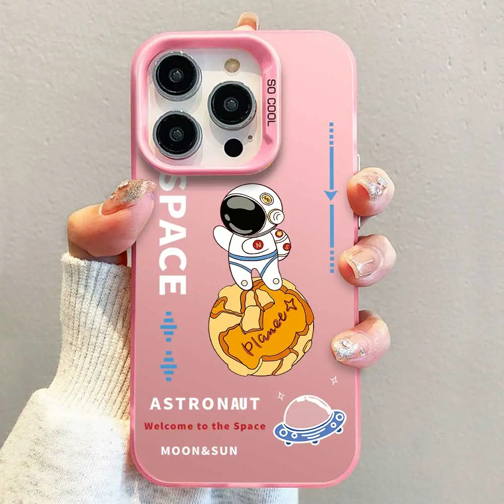 Astronaut Soft Silicone Phone Case with Silver IMD Bumper
