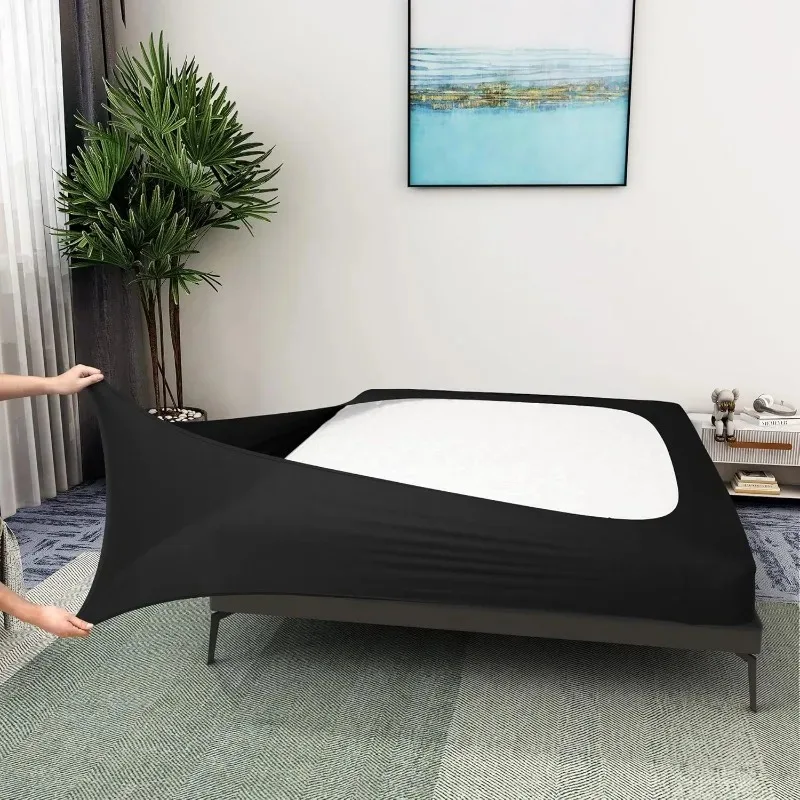 Description Picture 2 of itemBox Spring Cover Queen Size Stretchy Wrap Around 4 Sides of The Box Spring, Alternative for Bed Skirt Twin/Full/Queen/King