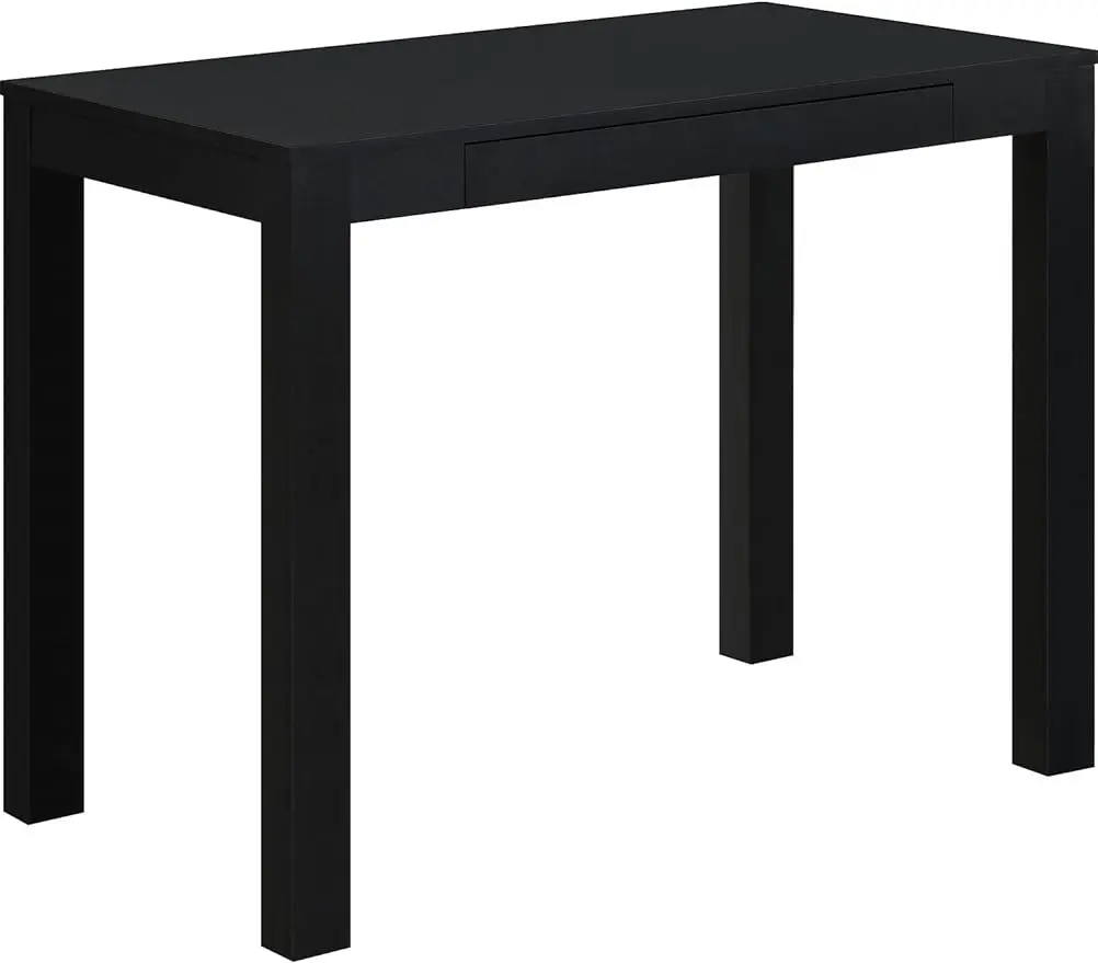 Home Parsons Desk with Drawer, Black , 19.7D x 39W x 30H in