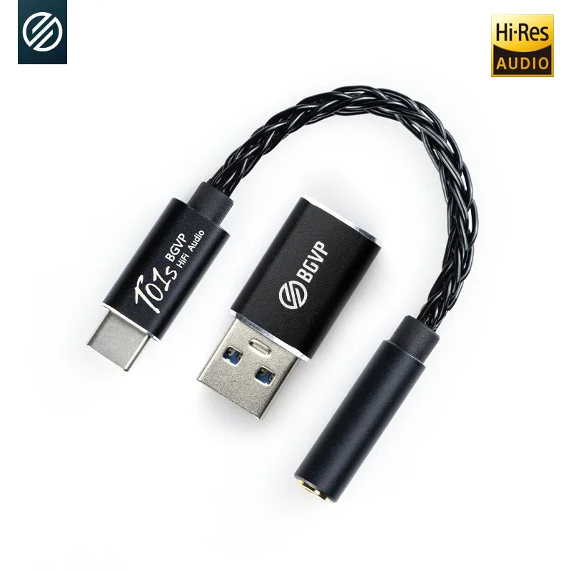 

BGVP T01s Dac Audio Decoding HiFi Earphone Amplifier USB TypeC To 2.5/3.5/4.4mm Jack Adapter 32bit Digital Decoder AUX Converter