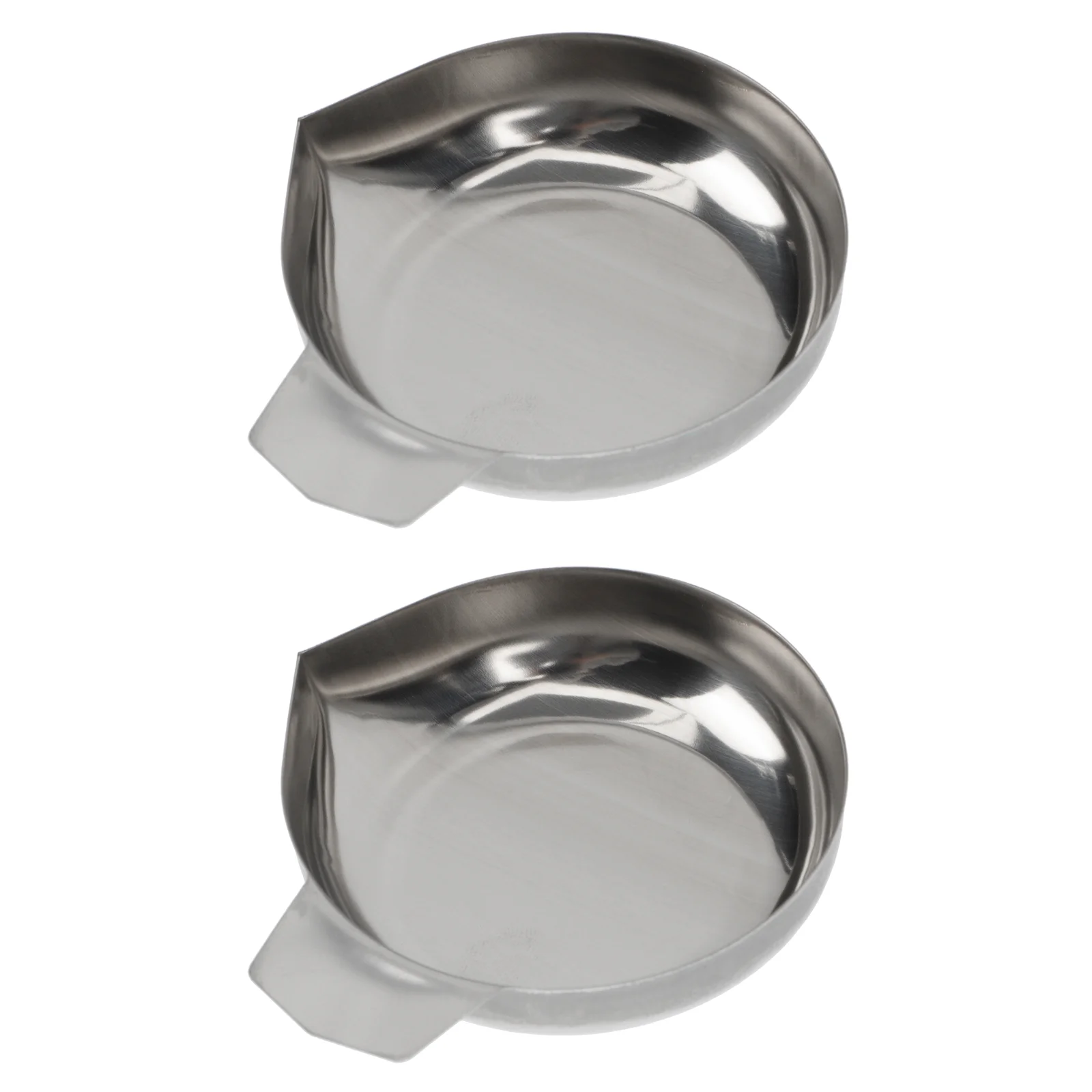 

2 Pcs Stainless Steel Weighing Pan Kitchen Supply Measuring Cups Dish Carat Scale Trays Small Liquids Digital Gram Home