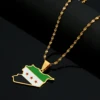 Stainless Steel Trendy Syria Map Flag Pendant Necklaces Syrians Map Women Necklace 3