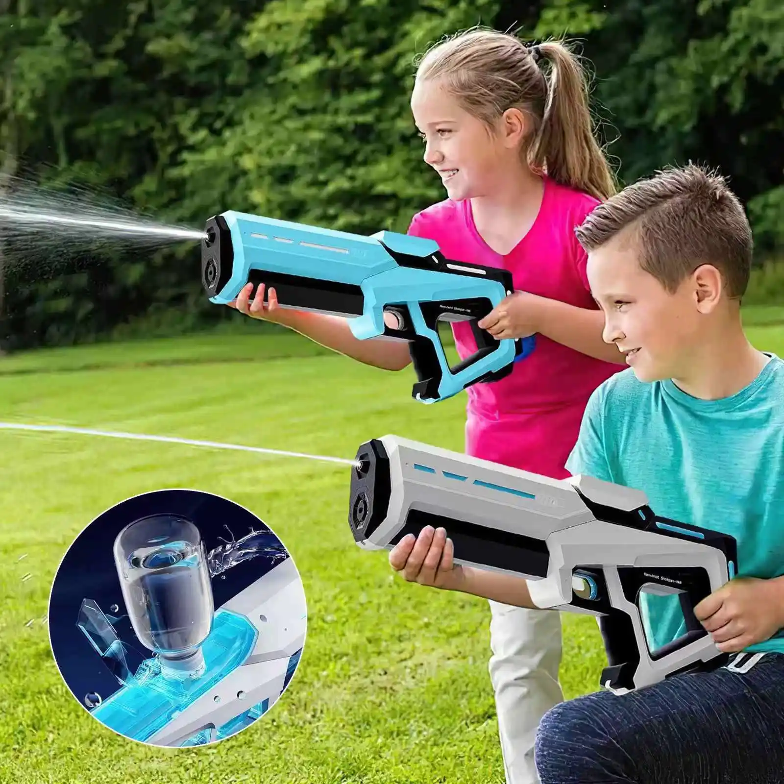 Nouveau Pistolet à Eau Électrique Automatique à Aspiration, Jouet de Tir Aquatique pour l'Été, la Plage et la Piscine