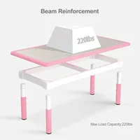 Kids Table and 4 Chairs Set, Height Adjustable Toddler Table and Chair Set, Graffiti Desktop, Non-Slip Legs, Children Multi-Acti 3