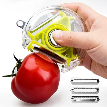 3 In 1 Fruit and Vegetable Peeler Multifunctional Vegetable Shredding Tools Stainless Steel Blade Peel Grater Kitchen Tools