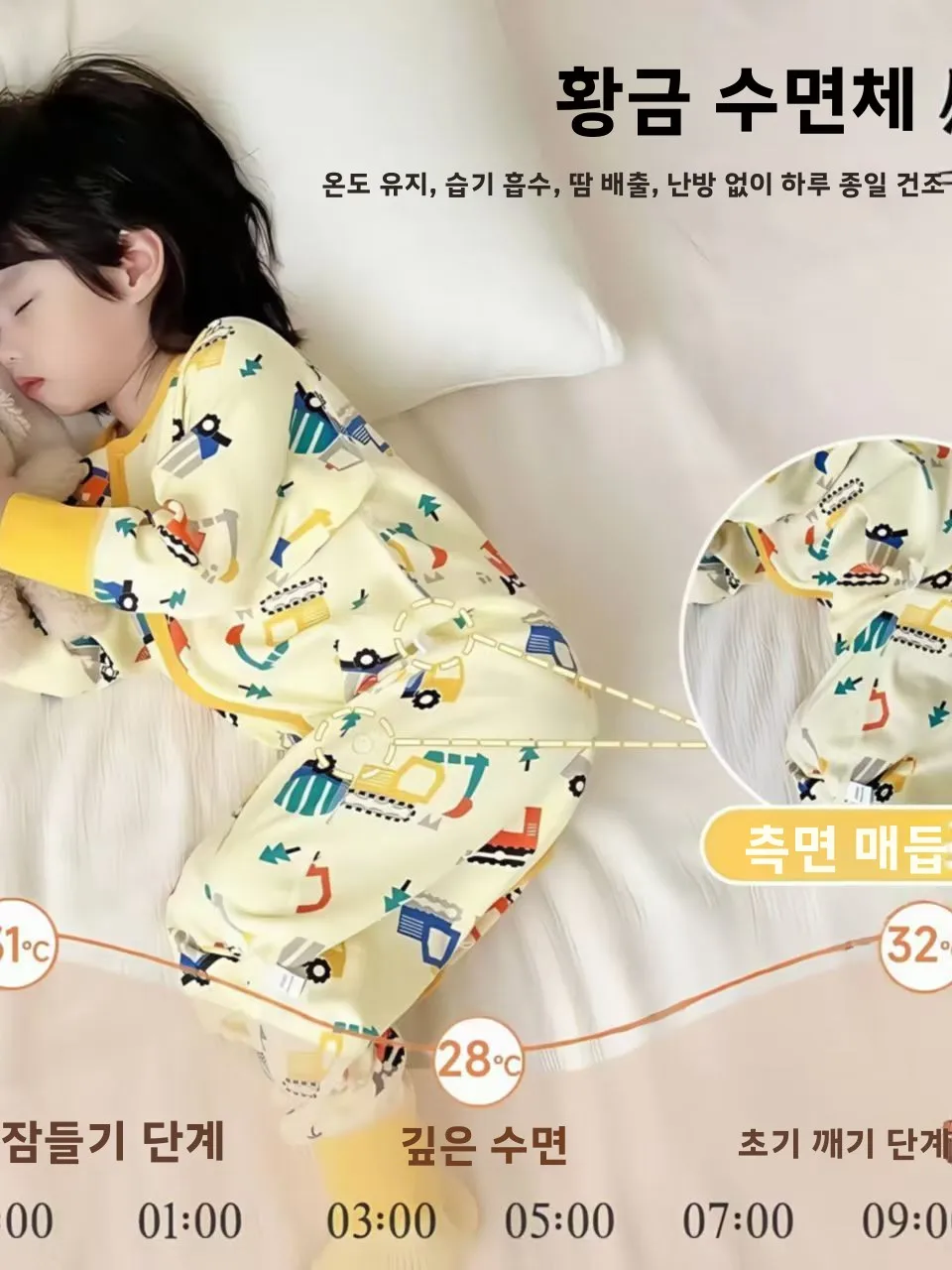 순면 아동 잠옷 얇은  바디슈트 홈웨어 클라이밍 슈트 남아 여아  수면복 에어컨용